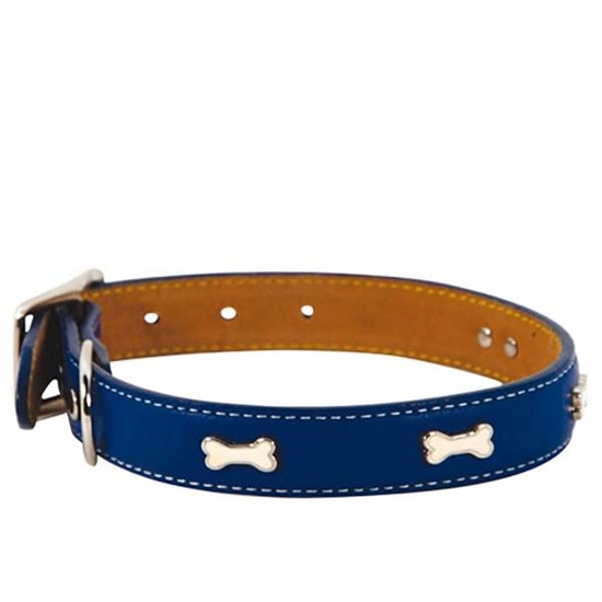 Picture of INDIGO BLUE LEATHER COLLAR